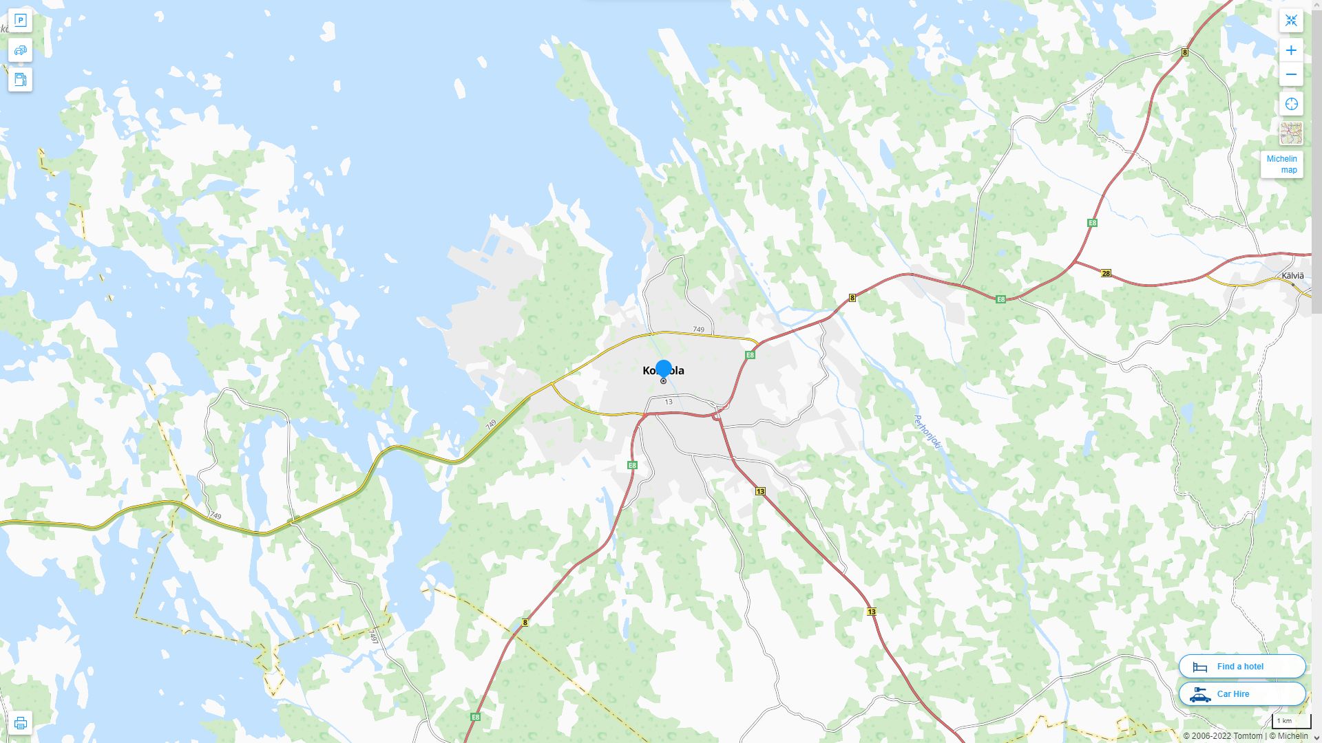 Kokkola Highway and Road Map